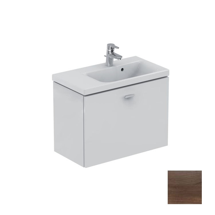 Immagine di Ideal Standard CONNECT SPACE mobile sottolavabo 69 x 51,3 x 37,5 cm, versione sinistra, finitura noce scuro E0316SX