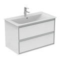 Immagine di Ideal Standard CONNECT AIR mobile sottolavabo 80 cm con 2 cassetti, finitura bianco lucido (esterno) e grigio chiaro matt (interno) E0819KN