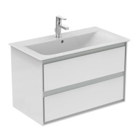Immagine di Ideal Standard CONNECT AIR mobile sottolavabo 80 cm con 2 cassetti, finitura bianco lucido (esterno) e grigio chiaro matt (interno) E0819KN