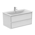 Immagine di Ideal Standard CONNECT AIR mobile sottolavabo 100 cm con 2 cassetti, finitura bianco lucido (esterno) e bianco matt (interno) E0821B2