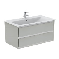 Immagine di Ideal Standard CONNECT AIR mobile sottolavabo 100 cm con 2 cassetti, finitura grigio lucido (esterno) e bianco matt (interno) E0821EQ