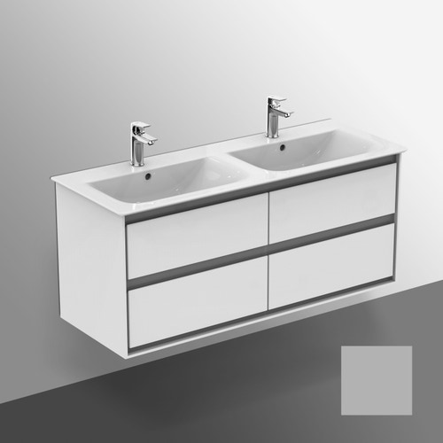 Immagine di Ideal Standard CONNECT AIR mobile sottolavabo 120 cm con 4 cassetti, finitura grigio lucido (esterno) e bianco matt (interno) E0822EQ