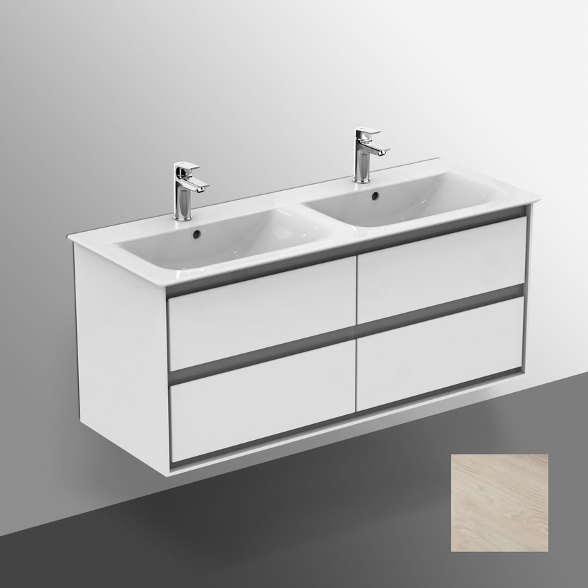 Immagine di Ideal Standard CONNECT AIR mobile sottolavabo 120 cm con 4 cassetti, finitura legno miele (esterno) e marrone chiaro matt (interno) E0822UK