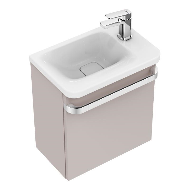 Immagine di Ideal Standard TONIC II mobile sottolavabo 45 x 26 x 48 cm con anta apertura a destra, finitura cipria laccato lucido R4306FC