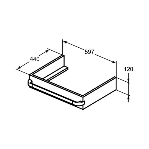 Immagine di Ideal Standard TONIC II struttura 60 cm per lavabi Top, d'appoggio o come mensola, finitura legno miele R4310FF