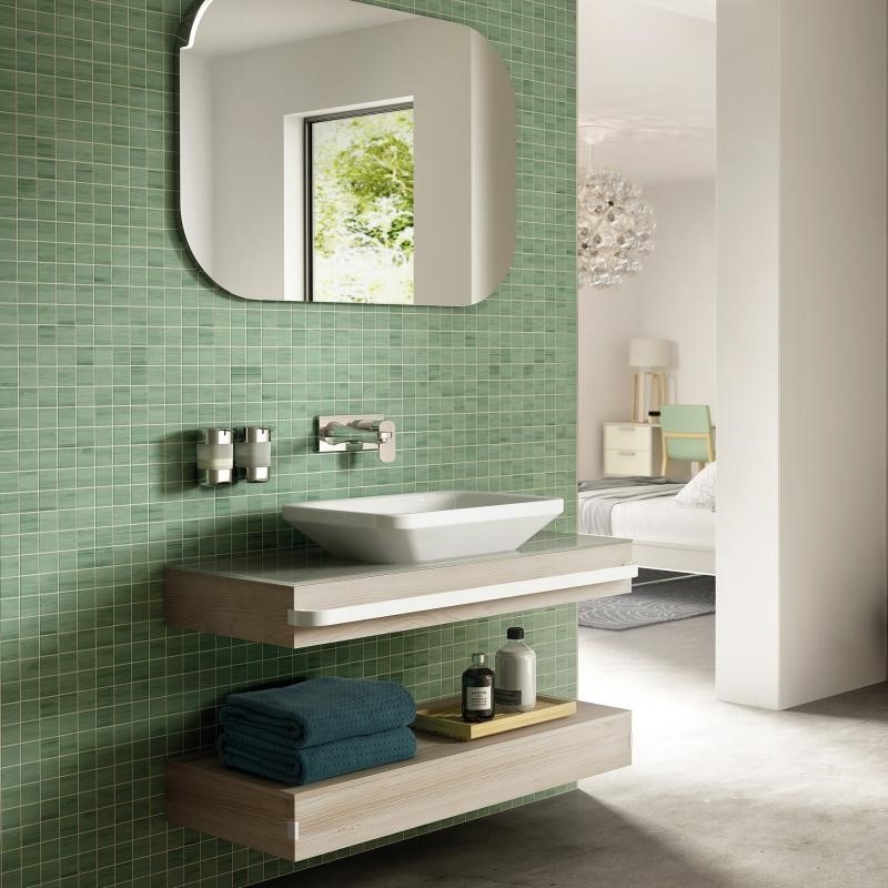 Immagine di Ideal Standard TONIC II struttura 80 cm per lavabi Top, d’appoggio o come mensola, finitura legno miele R4311FF