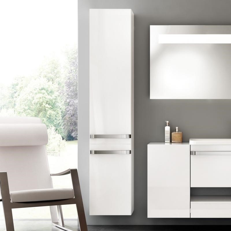 Immagine di Ideal Standard TONIC II mobile a colonna 35 x 173.5 x 30 cm, apertura ante a sinistra, bianco laccato lucido R4319WG