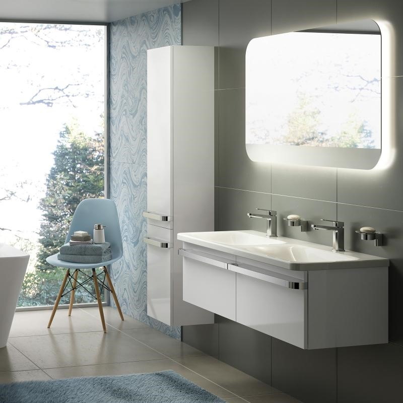 Immagine di Ideal Standard TONIC II mobile a colonna 35 x 173.5 x 30 cm, apertura ante a sinistra, bianco laccato lucido R4319WG