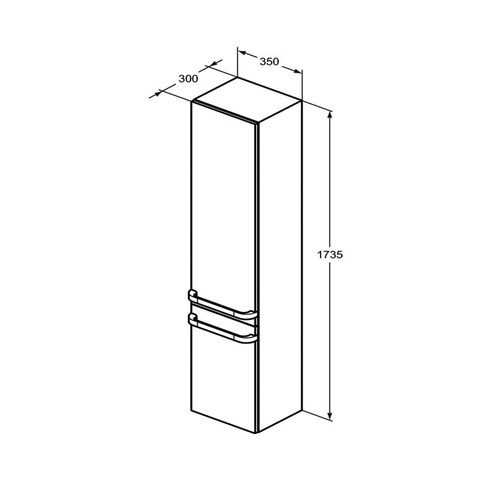 Immagine di Ideal Standard TONIC II mobile a colonna 35 x 173.5 x 30 cm, apertura ante a sinistra, bianco laccato lucido R4319WG