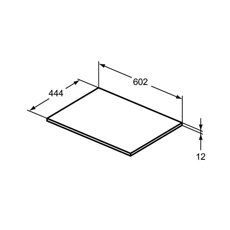 Immagine di Ideal Standard TONIC II Top 60.2 x 1.2 x 44.2 cm per struttura o mobile, cipria laccato lucido R4321FC