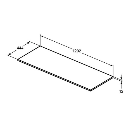 Immagine di Ideal Standard TONIC II Top 120.2 x 1.2 x 44.2 cm per struttura o mobile, legno miele R4324FF