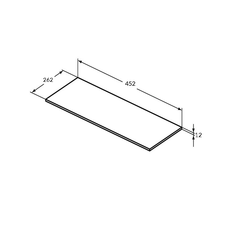 Immagine di Ideal Standard TONIC II Top 45.2 x 1.2 x 26.2 cm per struttura o mobile, grigio chiaro laccato lucido R4338FA