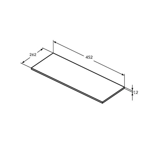 Immagine di Ideal Standard TONIC II Top 45.2 x 1.2 x 26.2 cm per struttura o mobile, legno grigio R4338FE
