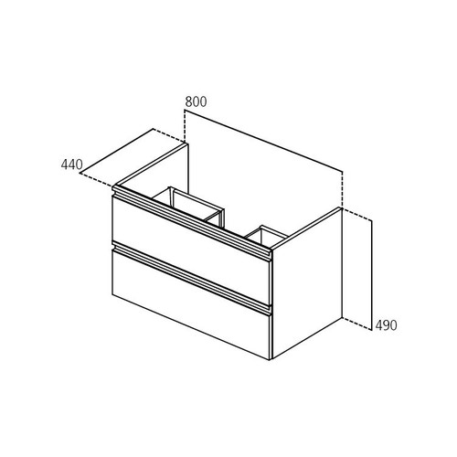 Immagine di Ideal Standard TESI mobile sottolavabo 80 x 44 cm con 2 cassetti, finitura legno chiaro T0051VI