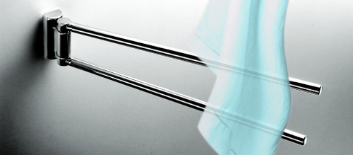 Immagine di Colombo Design LUNA porta salviette L.40 cm, doppio a snodo, finitura cromo  B01120CR