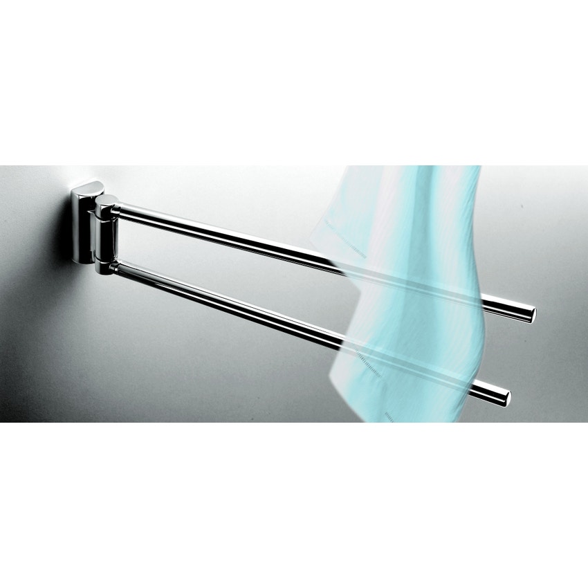 Immagine di Colombo Design LUNA porta salviette L.40 cm, doppio a snodo, finitura cromo  B01120CR