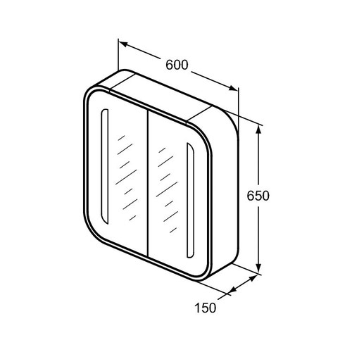 Immagine di Ideal Standard DEA Specchio contenitore  600x650x150 mm, Finitura Bianco laccato lucido T7854WG