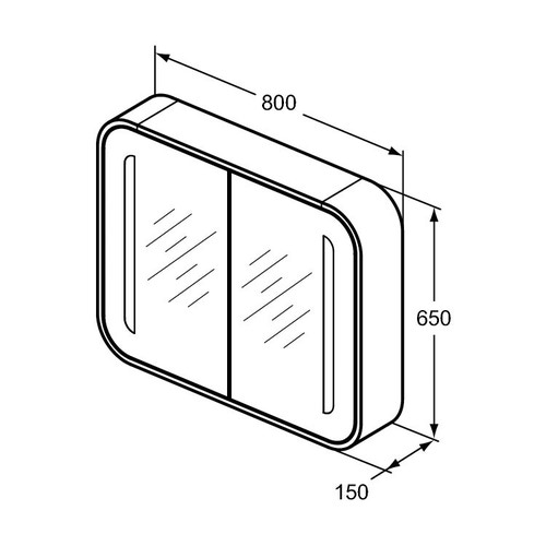 Immagine di Ideal Standard DEA Specchio contenitore 800x650x150 mm, Finitura Larice scuro T7855S9