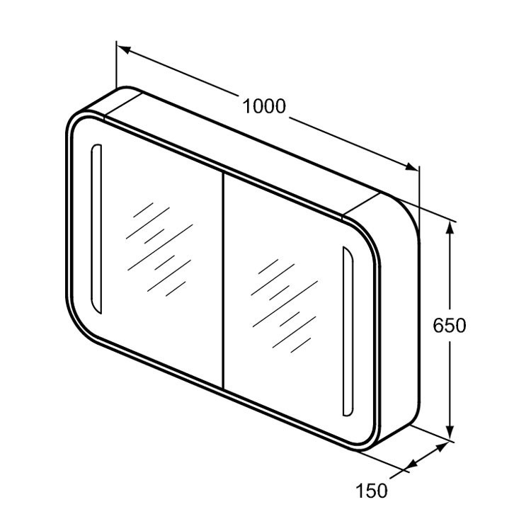 Immagine di Ideal Standard DEA Specchio contenitore 1000x650x150 mm, Finitura Grigio cenere laccato lucido T7856S2