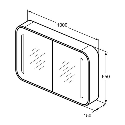 Immagine di Ideal Standard DEA Specchio contenitore 1000x650x150 mm, Finitura Belge sabbia T7856S3