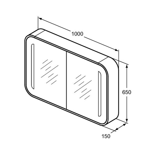 Immagine di Ideal Standard DEA Specchio contenitore 1000x650x150 mm, Finitura Larice scuro T7856S9