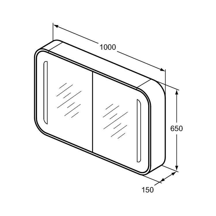 Immagine di Ideal Standard DEA Specchio contenitore 1000x650x150 mm, Finitura Larice scuro T7856S9