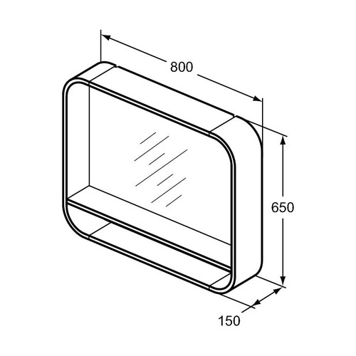 Immagine di Ideal Standard DEA Specchio con mensola 800x650x150 mm, Finitura Bianco laccato lucido T7862WG