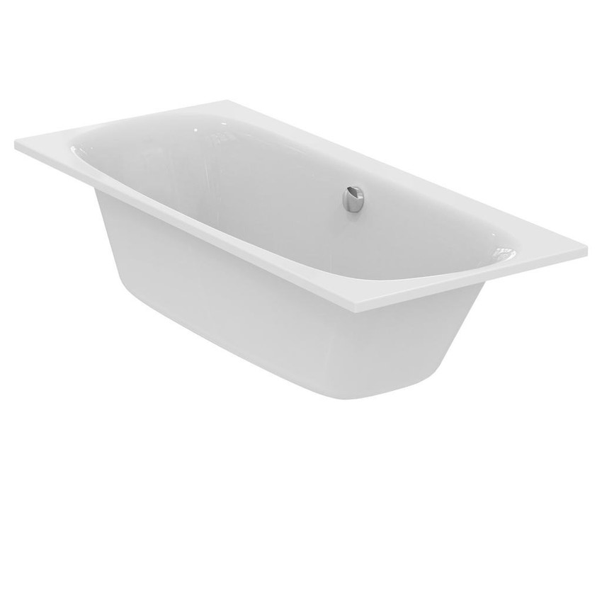 Immagine di Ideal Standard Dea duo Vasca rettangolare per installazione ad incasso dotata di colonna di scarico 180x80x61 cm, bianco E305801