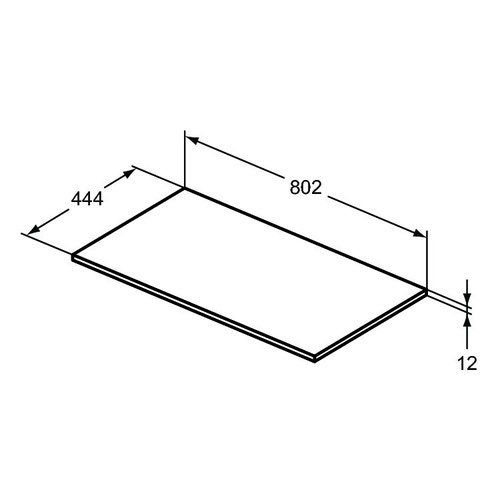 Immagine di Ideal Standard TONIC II Top 80.2 x 1.2 x 44.2 cm per struttura o mobile, bianco laccato lucido R4322WG