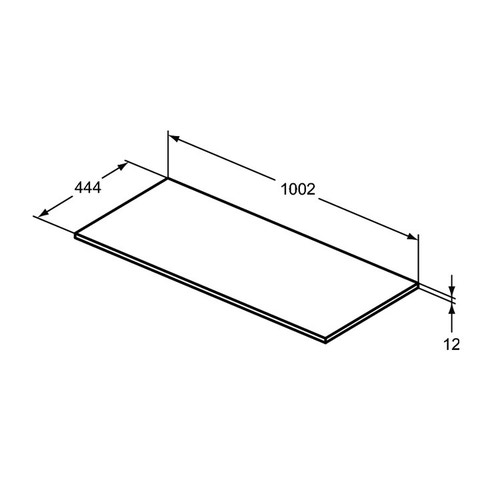 Immagine di Ideal Standard TONIC II Top 100.2 x 1.2 x 44.2 cm per struttura o mobile, bianco laccato lucido R4323WG