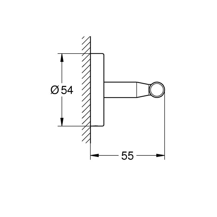 Immagine di Grohe BAU COSMOPOLITAN gancio in metallo, fissaggio a vite, finitura cromo 40461001