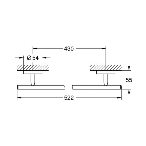 Immagine di Grohe BAU COSMOPOLITAN portasalviette L.52 cm, in metallo, fissaggio a vite, finitura cromo 40459001