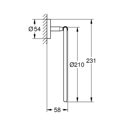Immagine di Grohe BAU COSMOPOLITAN portasalviette ad anello, fissaggio a vite, finitura cromo 40460001
