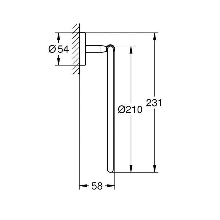 Immagine di Grohe BAU COSMOPOLITAN portasalviette ad anello, fissaggio a vite, finitura cromo 40460001