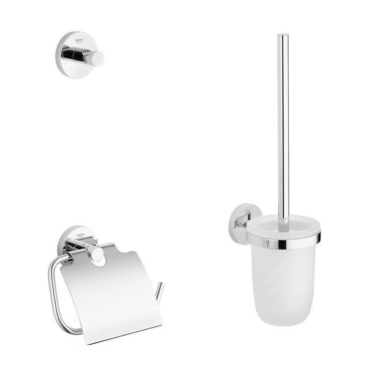 Immagine di Grohe Essentials Set accessori bagno 3-in-1, finitura super steel 40407DC1