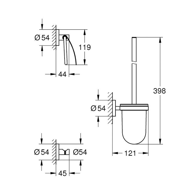 Immagine di Grohe Essentials Set accessori bagno 3-in-1, finitura super steel 40407DC1