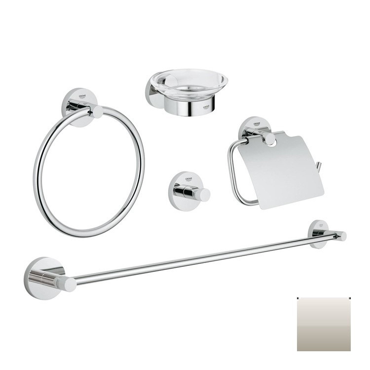 Immagine di Grohe Essentials Set accessori bagno 5-in-1, finitura super steel 40344DC1