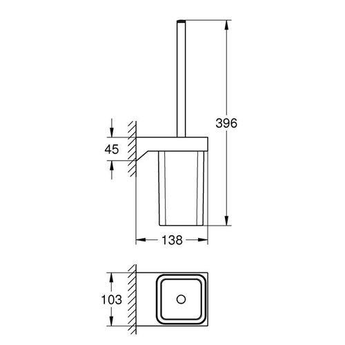 Immagine di Grohe SELECTION CUBE porta scopino completo, a parete, finitura cromo 40857000