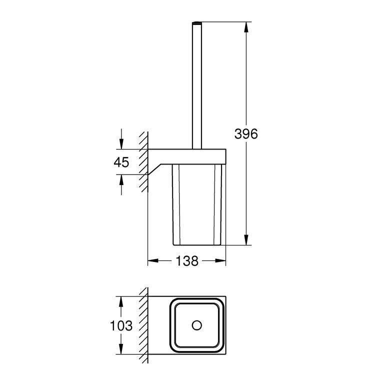Immagine di Grohe SELECTION CUBE porta scopino completo, a parete, finitura cromo 40857000