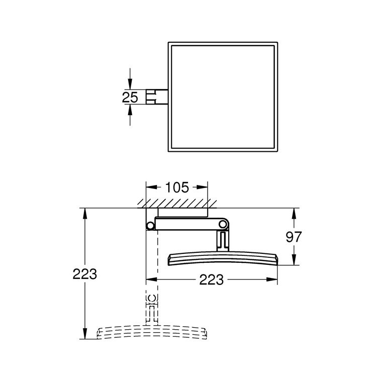 Immagine di Grohe SELECTION CUBE specchio ingranditore, a parete, finitura cromo 40808000