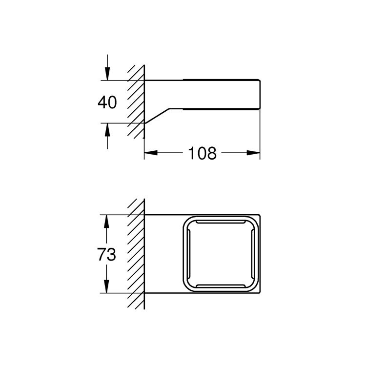 Immagine di Grohe SELECTION CUBE supporto in metallo per bicchiere, porta sapone e dispenser sapone, finitura cromo 40865000