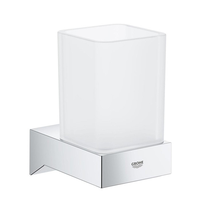 Immagine di Grohe SELECTION CUBE supporto in metallo per bicchiere, porta sapone e dispenser sapone, finitura cromo 40865000