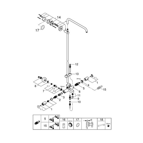 Immagine di Grohe Euphoria System doccia con miscelatore termostatico, finitura cromo 26243000