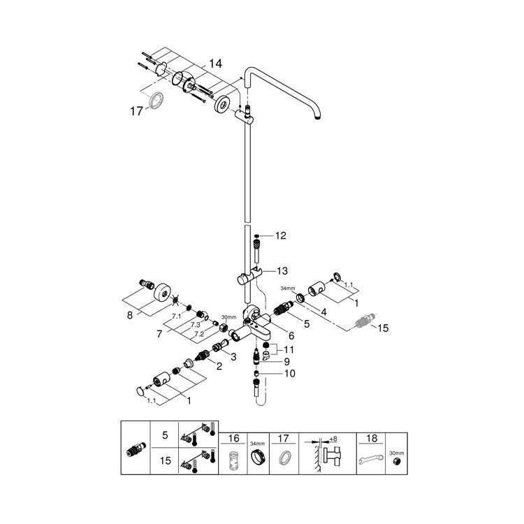 Immagine di Grohe Euphoria System doccia con miscelatore termostatico, finitura cromo 26243000