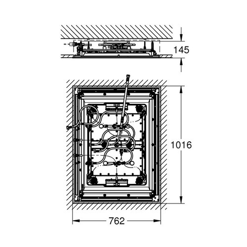Immagine di Grohe Rainshower F-Series 40" AquaSymphony Soffione a soffitto con luci a 6 tipologie di getto combinabili, finitura cromo 26373001