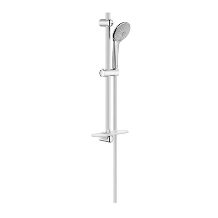Immagine di Grohe EUPHORIA 110 MASSAGE set doccia a 3 getti, con asta doccia, mensola porta oggetti, manopola doccia e flessibile 175 cm, finitura cromo 27243001