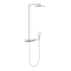 Immagine di Grohe RAINSHOWER SYSTEM SMARTCONTROL DUO 360 sistema doccia con miscelatore termostatico, con soffione doccia con disco getti bianco, colore bianco finitura lucido 26250LS0
