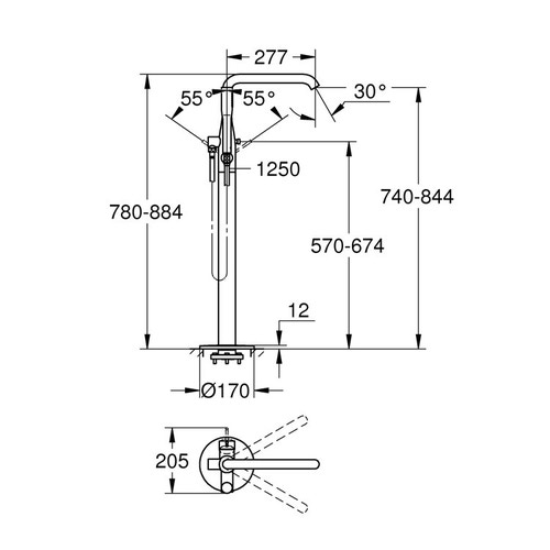 Immagine di Grohe Essence New Miscelatore monocomando per vasca/doccia, finitura super steel 23491DC1