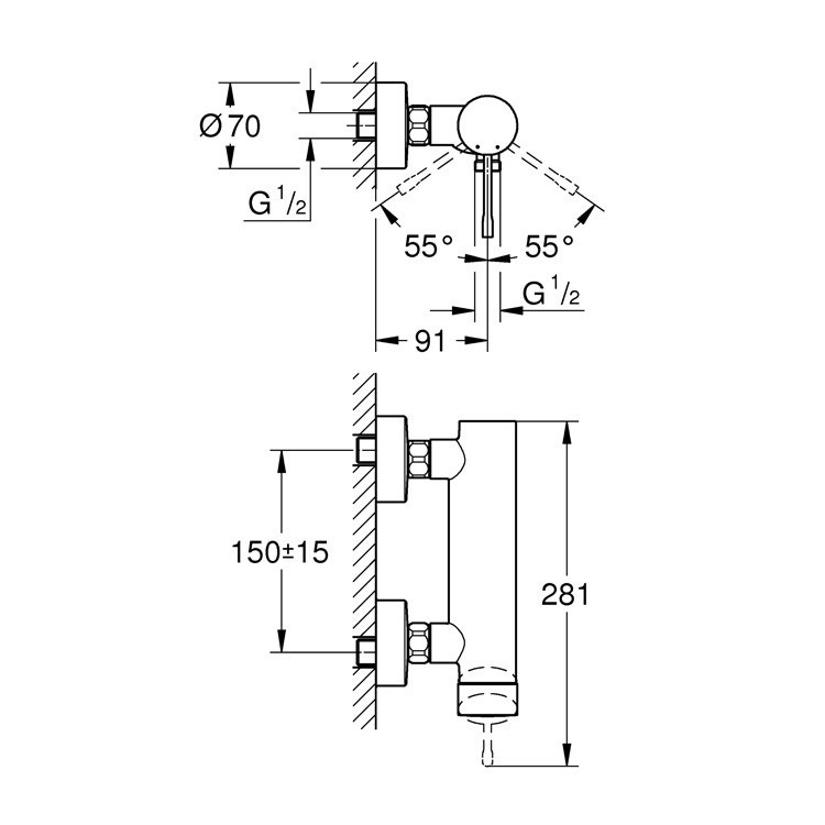 Immagine di Grohe Essence New Miscelatore monocomando per doccia, finitura super steel 33636DC1
