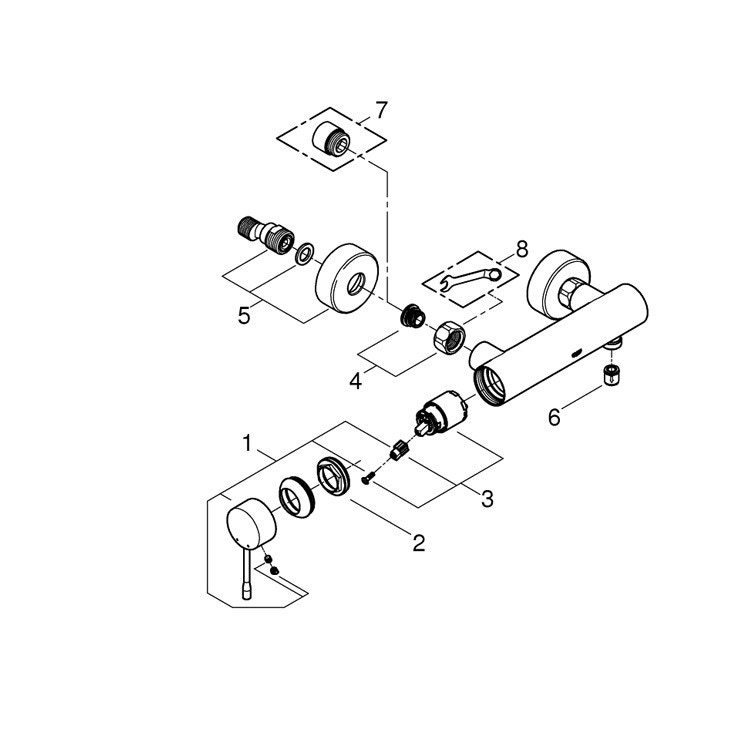 Immagine di Grohe Essence New Miscelatore monocomando per doccia, finitura super steel 33636DC1